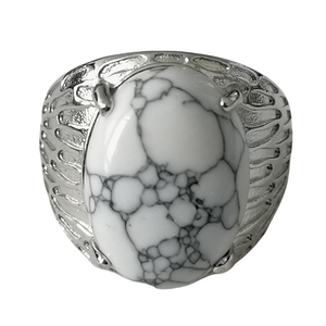 Delicate Kleurrijke Ovale Steen Howliet Ringen Voor Vrouwen Meisjes Natuurlijke Fijne Edelstenen Sieraden Feest Cadeau Met Elegante Doos Groothandel - Product Image 2