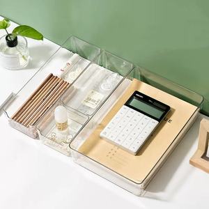 Boîte de rangement multifonctionnelle transparente à points ondulés, exclusivité transfrontalière, tiroir pour vaisselle et cosmétiques - Conteneur de rangement complet - Product Image 3