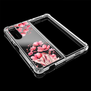 Sang Trọng Thời Trang Thiết Kế In Ấn Chống Sốc Tím Hoa PC Cứng Trường Hợp Điện Thoại Đối Với Samsung Galaxy Z Gấp 6 Lật 7 - Product Image 4