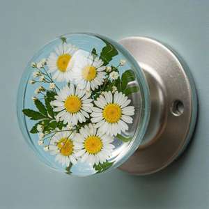 Tirador de puerta único con patrones realistas de animales y flores, pomos de puerta de dormitorio de giro suave de resina redonda Retro - Product Image 6