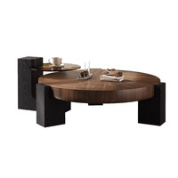 Table basse design moderne minimaliste créative en forme spéciale petit appartement salon couleur noyer Table à thé en peau de bois