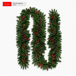 2.7 Meter Red Cone <b>Pine</b> <b>Garland</b> Grass Christmas Decorations Rattan Ornaments Pendant for Shopping Mall Hotel Factory Wholesale - Product Image 1