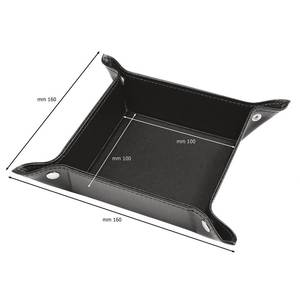 Vassoio portaoggetti in PU nero 10x10 cm per organizer da scrivania e cassetti - Product Image 2