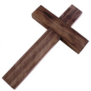 Escultura de Cruz de Madera para Pared, Arte Religioso Rústico, Decoración Lavable para el Hogar, para Sala de Estar, Navidad, Nacimiento de Bebés, Año Nuevo y Otras Ocasiones - Product Image 1