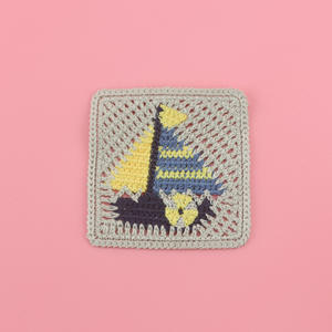 Autocollants en tissu décoratifs en polyester classique de style marin, forme carrée miniature de 7,5 cm, pour <span class=keywords><strong>vêtements</strong></span> d'enfants - Product Image 6