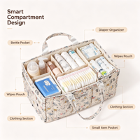 Panier de rangement portable universel pour couches de bébé avec cordon de serrage grande capacité pour maman, sac organisateur de poussette