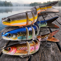 WildTrek Leurre de pêche rigide multi-articulé en ABS à 8 segments, 13,5 cm 19 g, coulée complète, action nageuse, pour achigan, eau salée et eau douce
