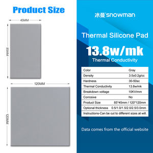 SNOWMANサーマルパッド13.8W/mk非導電性高品質熱放散3mm CPU GPU RTX 30803090シリコンサーマルパッド用 - Product Image 5