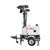 Tour d'éclairage diesel Kubota Z482 TPE-M4K 7m de hauteur de levage, 4*350W LED, pour chantier de construction