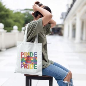 DLBZ Customized Reusable Eco-friendly Heavy Duty Fashion Large Capacity Pride Day Travel Rope Canvas <b>Tote</b> Shopping <b>Bag</b> - Product Image 5
