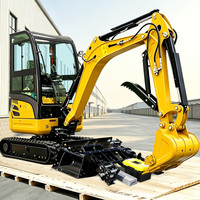 Fournisseur professionnel de mini-excavatrices à chenilles avec cabine fermée, moteur Kubota, certifiées CE, attache rapide, pour projets gouvernementaux