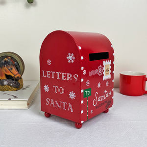 <strong>Christmas</strong> Decorative Mailbox Metal Santa North Pole Express <strong>Postbox</strong> for Indoor Outdoor Party Decor - Product Image 3