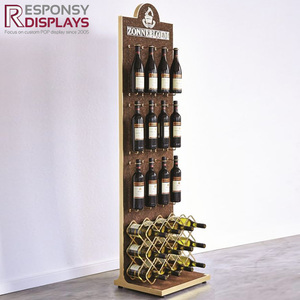Fabricación personalizada de madera y metal al por menor de la tienda de piso estantes de exhibición de vino - Product Image 5