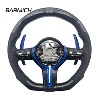 Volant en fibre de carbone enveloppé de haute qualité avec éclairage LED RGB intégré pour BMW Série F30 F10 F90 F01
