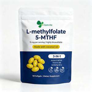ODM Vente en Gros Marque Privée Personnalisée 5-MTHF 15mg L-Méthylfolate avec Vitamines B6 & B12 Complexe B Haute Puissance Gélules Molles en Vrac - Product Image 1