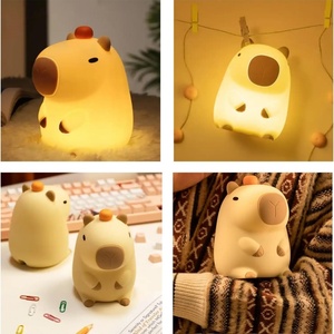 Lámpara Nocturna LED Creativa con Forma de Capibara para Decoración de Habitaciones, Lámpara Infantil de Silicona con Diseño de Animal de Dibujos Animados, Recargable por USB, Linda Lámpara Nocturna de Capibara - Product Image 5