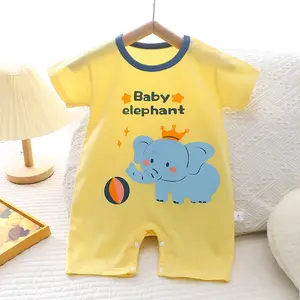 Summer Thin Cotton Baby Cartoon Crawling Jumpsuit For Infant Short Sleeved Bodysuit Clothes