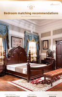 Tomson Shanghai Hochwertige Villa Massivholz Eiche Amerikanischer Stil Hauptschlafzimmer Vintage Prinzessinnen-Hochzeitsbett 2x2,2m 1,8m