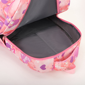 Nylon Printed <b>Backpack</b> 18 In <b>Large</b> <b>Capacity</b> For Girls School Education Love Pattern - Product Image 2