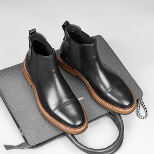 Botas de Tobillo Balmoral de Cuero para Hombre, Textura Lijada a Mano, Estilo Amish, Algodón, Resistentes al Agua, Antideslizantes - Product Image 6