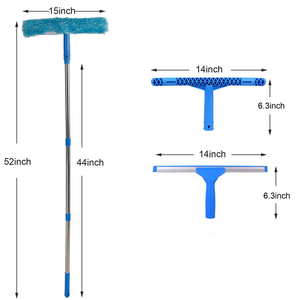 Kit d'outils professionnels de nettoyage de vitres <span class=keywords><strong>en</strong></span> microfibre avec seau à long manche de 52 pouces pour usage domestique, extérieur et commercial - Product Image 6