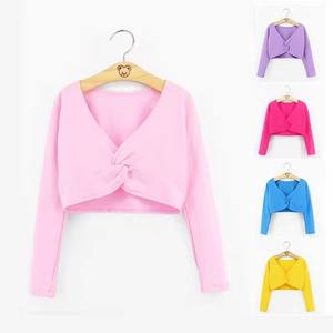 Tops de baile de <span class=keywords><strong>Ballet</strong></span> clásico para niñas, chaleco con cuello en V y manga larga, camisa corta de algodón para adultos, <span class=keywords><strong>ropa</strong></span> de baile de Spandex para niños - Product Image 6