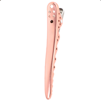 Pinces à cheveux en métal aluminium or rose durables avec logo personnalisé, pinces sectionneuses, pinces crocodiles, outils de coiffure professionnels pour salon