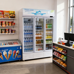 Refrigerador de Exhibición de 3 Puertas de Alta Gama para 126 Latas, Refrigerador de Cerveza, Refrigerador de Cola - Product Image 1