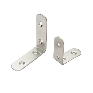 Furniture stainless steel metal slide right angle iron small 90 degree T L shaped corner support bracket fixed hardware for wood