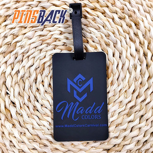 PINSBACK Étiquette de bagage personnalisée en PVC souple de haute qualité, imprimée en sublimation UV, de forme irrégulière, pour valise de voyage