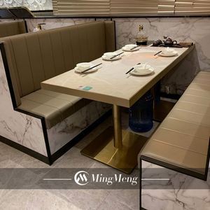 Commande personnalisée Table à manger ronde en marbre avec cadre en acier inoxydable avec chaises Table à manger en marbre - Product Image 3