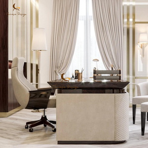 Moderno di lusso in legno solido Reception tavolo da tavolo <span class=keywords><strong>e</strong></span> sedia per la casa Cffice - Product Image 4