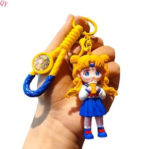 QQ femme cadeaux sac pendentif porte-clés 3D belle bande dessinée marin lait thé tasse conception porte-clés voiture clé - Product Image 1