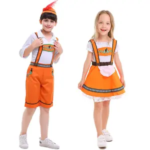 Arancione per bambini tradizionale stile etnico da ragazzo spettacolo teatrale Festival birra tedesca Oktoberfest costumi per ragazze