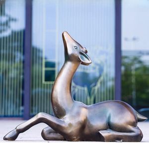 Escultura de Ciervo de Bronce en Posición Acostada, Venta Directa de Fábrica en China - Product Image 3