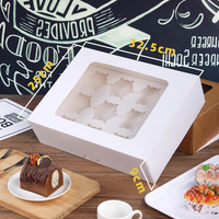 Vente en gros 2 4 6 pièces papier Kraft boîte à muffins tasse gâteau boîte à tarte aux œufs avec fenêtre dessert cupcake boîte d'emballage