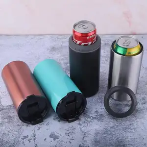 Supply 12oz Double Wall Insulated Can Cooler Koozie With Stainless Steel  Top Ring Wholesale Factory - The Stainless Tumbler