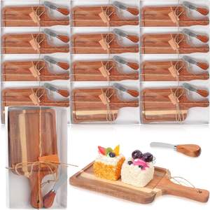 Tabla de Cortar Cuadrada Mini de Acacia Decurrens Ecológica, Tabla para Queso y Pan, Caja de Regalo, Fácil de Limpiar, para Fiestas en Casa - Product Image 2
