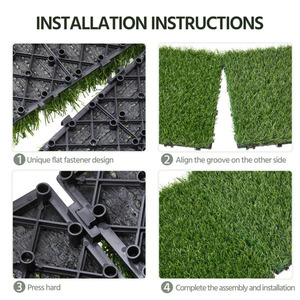 Alfombra verde entrelazada para jardín de casa, césped <span class=keywords><strong>artificial</strong></span> de 25mm, azulejos de césped sintético ecológico/suelo deportivo para mascotas - Product Image 2