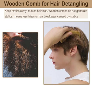 Cepillo alisador de pelo natural ecológico al por mayor para alivio del dolor de la cabeza, peine de madera clásico portátil de dientes anchos - Para el hogar - Product Image 2