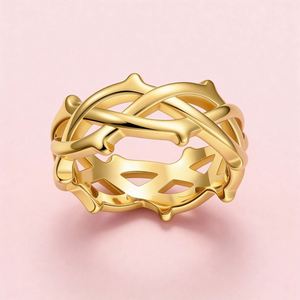 Anillo de Espinas Huecas de Acero Inoxidable, Anillo de Dientes de Dragón, Anillo de Espinas Huecas, Bague Epines Creuses - Product Image 3