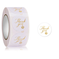 500 Étiquettes Adhésives Rondes Roses en Rouleau « Merci de Soutenir Ma Petite Entreprise » pour Emballage Commercial