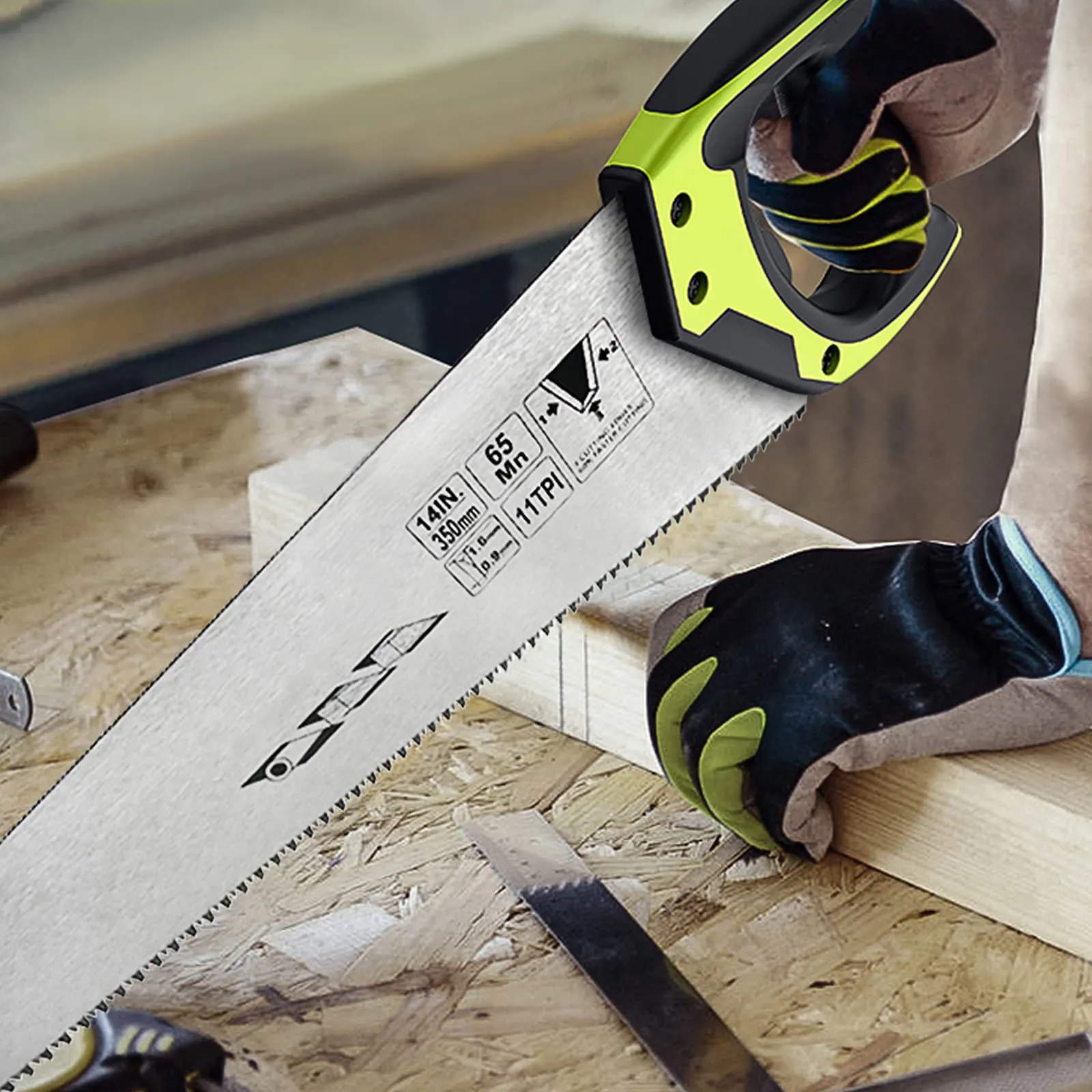 China Factory Production 14 inch Hand Saw for Cutting Wood Comfortable Ergonomic Non-slip Handle 65 MN Steel