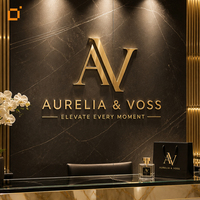 Lettres en relief 3D personnalisées rétroéclairées par LED, en acier inoxydable, avec halo, pour enseigne de magasin, hôtel, hall, réception, logo mural