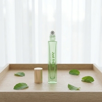 Flacon de parfum carré en verre de 10 ml avec bille roll-on et pulvérisateur, flacon cosmétique miniature vide format voyage pour échantillon de parfum