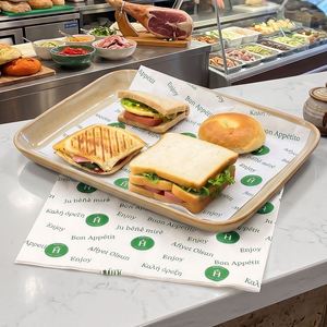 Wholesale Custom Biodegradable Eco-Friendly Recyclable Waterproof Food Safe <b>Burger</b> Sandwich <b>Papers</b> with Your Own logo - Product Image 4