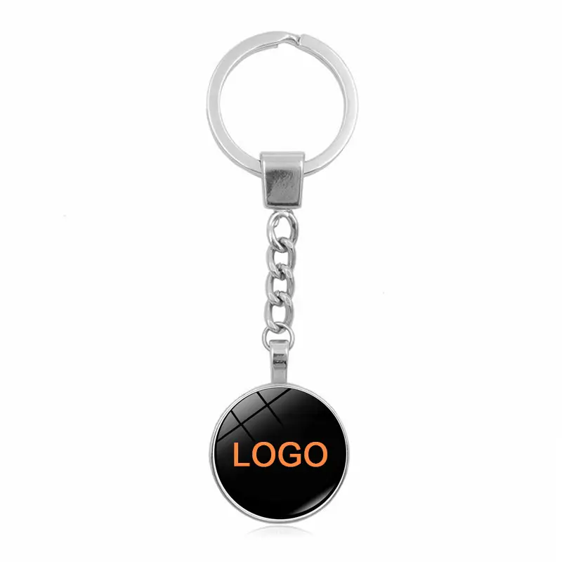 Wholesale Cheap Printed Logo Leather Keychain Promotion Gift Keyring Metal Plastic Trolley Token Coin Keychain