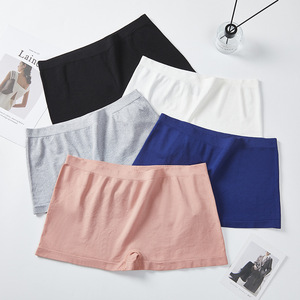 Calzoncillos tipo bóxer para mujer, ropa interior de tela de nailon de color sólido, cómoda, sin costuras, de alta elasticidad, para uso diario - Product Image 1