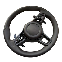 Convient pour Porsche 718 Boxster Cayman Taycan 996 911 981 957 958 991 Volant LED en cuir véritable en fibre de carbone