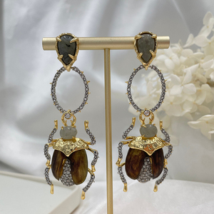 SENYU Nuovi Orecchini di Lusso Europei Vintage a Forma di <span class=keywords><strong>Scarabeo</strong></span> per Donne, con Cristalli Incastonati, Gioielli a Forma di Insetto, Regalo per Feste - Product Image 6